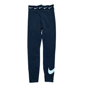 Women’s Y2K Nike Black Swoosh Essential Atheltic Leggings Size S